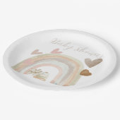 Neutrale Babydusche Pappteller (Schrägansicht)