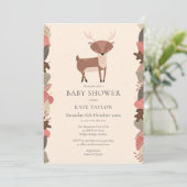 Neutrale Babydusche Sprinkle für Hirschgeschlechte Einladung (Stehend Vorderseite)