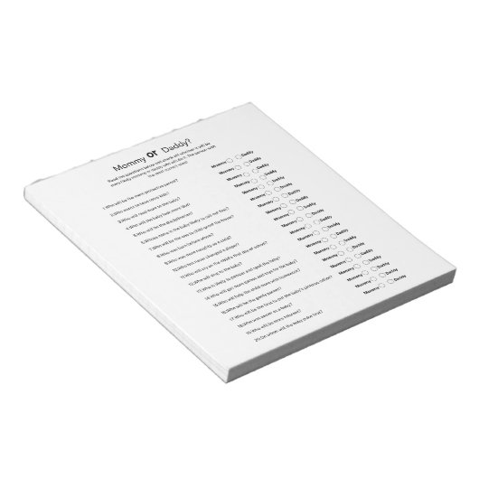 Neutrale Babydusche/universelle Mama oder Vater Notizblock (angewinkelt)