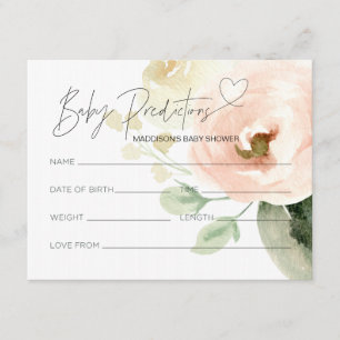 Neutrale Babydusche-Vorhersagekarte für Blumengesc Begleitkarte