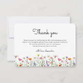 Neutrale Babydusche Wildblume Danke Karte (Vorderseite)
