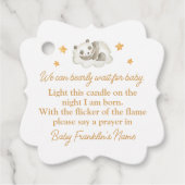 Neutrale Babyduschkerze Geschenkanhänger (Vorderseite)