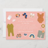 Neutrale Babygeschenke - Display-Dusche Einladung (Vorderseite)