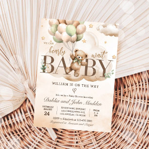 Neutrale Babyparty-Einladung 'Wir können es kaum e Einladung