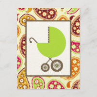 Neutrale Babyparty - grüner Wagen u. Paisley