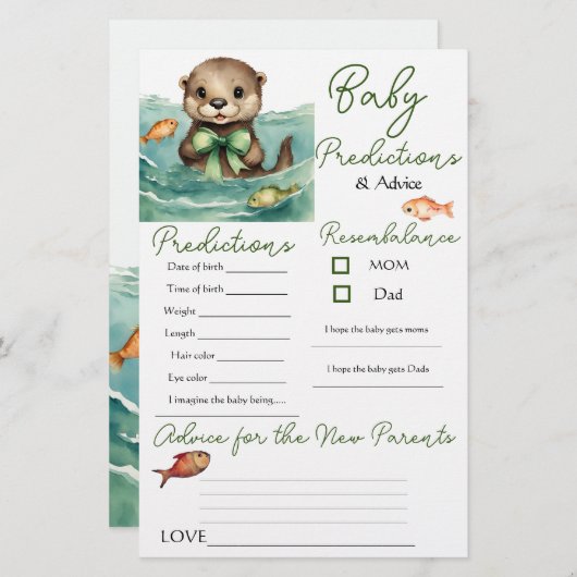 Neutrale Babyprognostizierungskarte für ein andere (Vorne/Hinten)