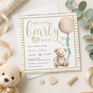 Neutrale Bärchen-Wartezeit-Teddybär-Baby-Shower-Ei Einladung