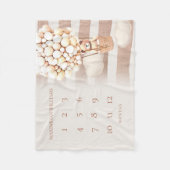 Neutrale Bärenballons Meilenstein Baby Blanke Fleecedecke (Vorderseite)