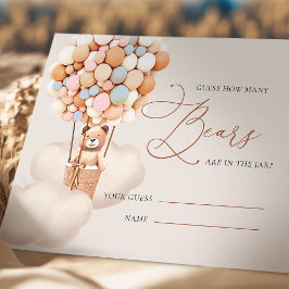 Neutrale Bärenballons schätzen, wie viele Bärenein Begleitkarte