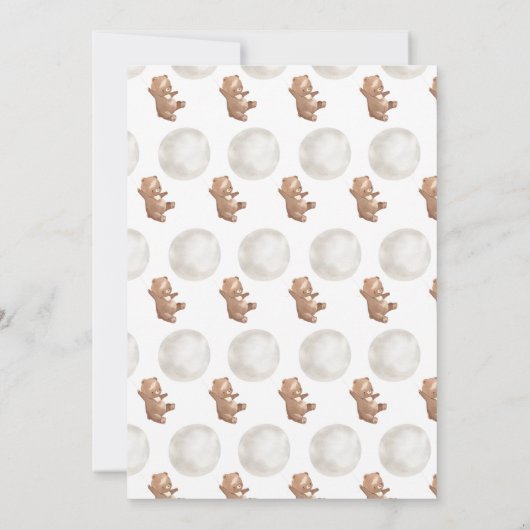 Neutrale Bärendusche Einladung (Rückseite)