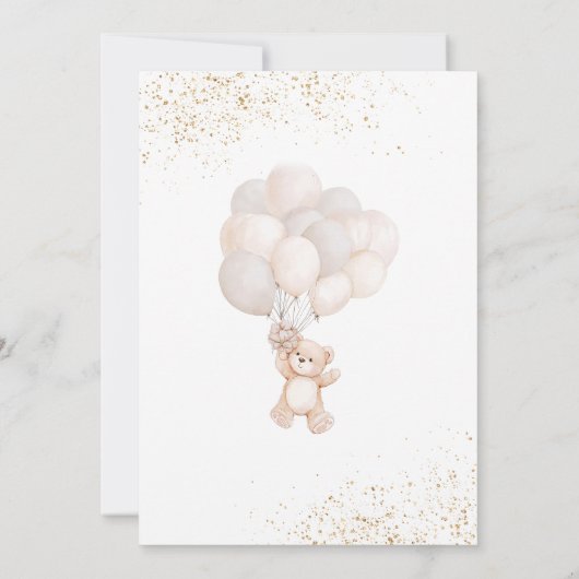 Neutrale Bärendusche Einladung (Rückseite)