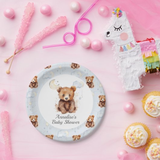 Neutrale Bärenduschpapier-Teller Pappteller (Party)