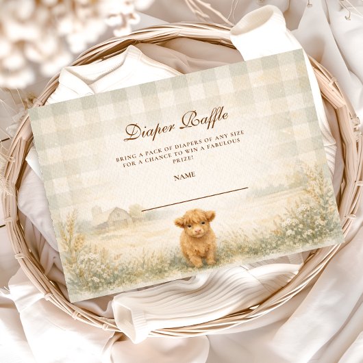 Neutrale Bauernhoftiere Windel-Raffle Begleitkarte