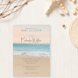 Neutrale Beach-Baby-Dusche für einfaches Geschlech Einladung