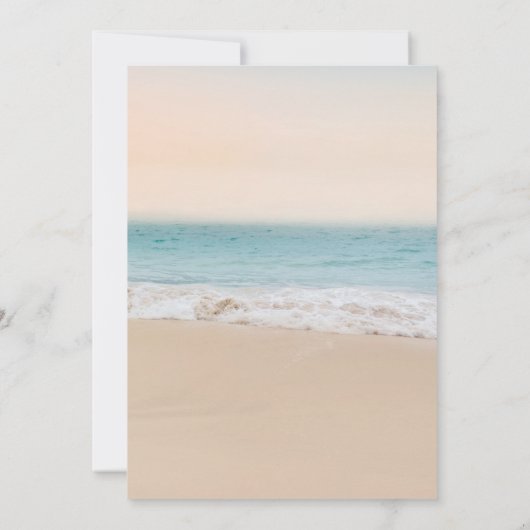 Neutrale Beach-Baby-Dusche für einfaches Geschlech Einladung (Rückseite)