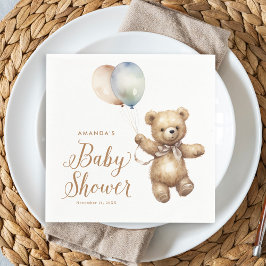 Neutrale Bear Wait Teddy Bear Baby Shower Serviette