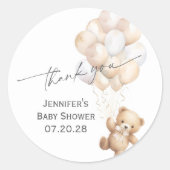 Neutrale Bearly Warte Moderne Dusche Danke Runder Aufkleber (Vorderseite)