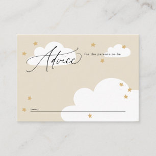 Neutrale Beige Babydusche für Sterne und Wolken Begleitkarte
