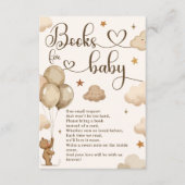 Neutrale Beige Bärenbücher für Babydusche Begleitkarte (Vorderseite)