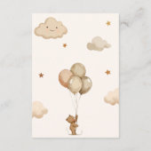 Neutrale Beige Bärenbücher für Babydusche Begleitkarte (Rückseite)