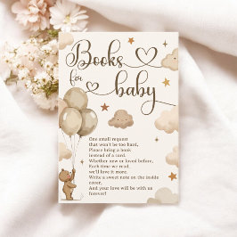 Neutrale Beige Bärenbücher für Babydusche Begleitkarte