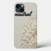 Neutrale beige Blumen-Ästhetik iPhone 13 Hülle (Rückseite)