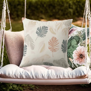Neutrale Beige-Boho-Blätter Kissen