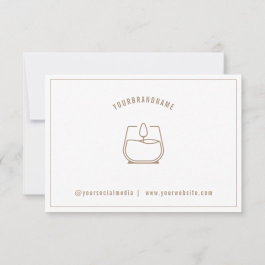 Neutrale Beige Candle Care Instruction Card Dankeskarte (Rückseite)