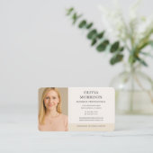 Neutrale Beige-Foto Visitenkarte (Stehend Vorderseite)