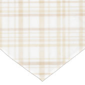 Neutrale Beige Gingham Babyshower-Tischdecke Tischdecke (Schrägansicht)