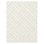 Neutrale Beige Gingham Babyshower-Tischdecke Tischdecke (Vorderseite)