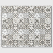 Neutrale, beige, graue, marokkanische Fliesen Geschenkpapier (Flach)