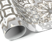 Neutrale, beige, graue, marokkanische Fliesen Geschenkpapier (Rolleneckpunkt)