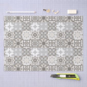 Neutrale, beige, graue, marokkanische Fliesen Seidenpapier (Handwerk)