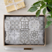 Neutrale, beige, graue, marokkanische Fliesen Seidenpapier (Geschenk)