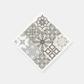 Neutrale, beige, graue, marokkanische Fliesen Serviette (Ecke)