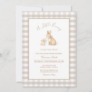 Neutrale Beige Kleiner Hase Baby Shower Einladung