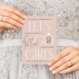 Neutrale Beige Lasse Go Girls Junggeselinnen-Absch Einladung