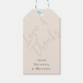 Neutrale Beige Liebe und Dank mit Namen Geschenkanhänger (Vorderseite)