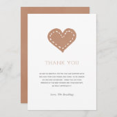 Neutrale Beige Minimalistische Babydusche Dankeskarte (Vorne/Hinten)