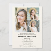 Neutrale Beige Minimalistische Foto Graduation Par Einladung (Rückseite)