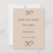 Neutrale Beige Minimalistische Hochzeit Save The Date (Vorderseite)