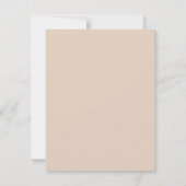 Neutrale Beige Minimalistische Hochzeit Save The Date (Rückseite)