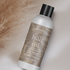 Neutrale Beige Modernes 4 OZ Kosmetisches Flaschen Rechteckiger Aufkleber