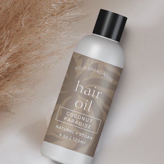 Neutrale Beige Modernes 4 OZ Kosmetisches Flaschen Rechteckiger Aufkleber