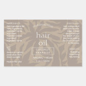 Neutrale Beige Modernes 4 OZ Kosmetisches Flaschen Rechteckiger Aufkleber (Vorderseite)