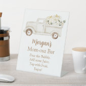 Neutrale Beige Pumpkin Baby Dusche Momosa Bar Sockelschild (In SItu)