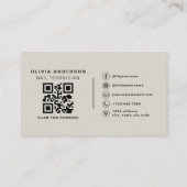 Neutrale Beige QR-Code Friseursalon Treuekarte (Rückseite)