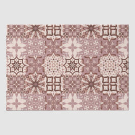 Neutrale, beige, rote, rosa, marokkanische Fliesen Seidenpapier