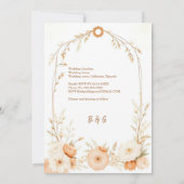 Neutrale Beige Rustikale Blütenrahmenhochzeit (Rückseite)
